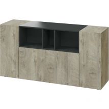 Kit moble 3a cm 150x41x76h chêne anthracite