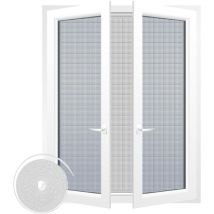 Kit moustiquaire ajustable pour fenêtre Blanc- 100X100Cm