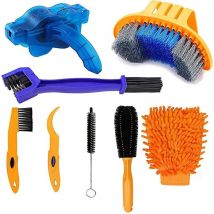 Kit nettoyage velo 8 pièces/ensemble nettoyeur de chaîne de vélo Machine de nettoyage brosses ensemble de nettoyage de cyclisme outil de brosse de