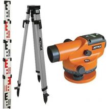 Metrica - Kit niveau optique 32X portée 1000m + trépied + mire 4m - 89222