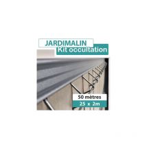 Cloture&jardin - Kit Occultation Composite Gris Clair 50M - jardimalin - 1,23m