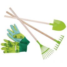 Kids In The Garden - Kit petit jardinier accessoires pour enfant en métal Gants + grands outils