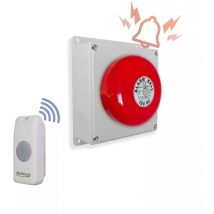 Kit panique sos sans-fil avec cloche - Haute-résistance / 800m / 1 bouton simple autonome sur piles (Gamme protect 800)