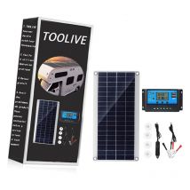 Kit panneau solaire 25W 12V avec régulateur de charge 20A, idéal camping-car, yacht, jardin, éclairage extérieur.
