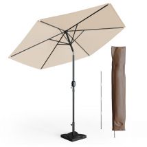 Oskar-store - Parapluie, Beige, 270 cm avec housse de protection et support, OK-Living