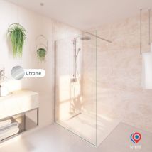 Aurys - Kit Paroi de douche transparente + Rail chromé - Baléares - H.198 x L.120 cm - Fabrication Française normandie