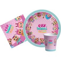 Ciao - Kit Party Tavola Cry Babies Magic Tears per 8 persone (36 pezzi: 8 piatti Ø18cm, 8 bicchieri 250ml, 20 tovaglioli 33x33cm) in carta