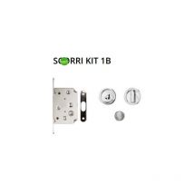 Kit per porta a scorrimento Ghidini gm quadrato con serratura cromo satinato