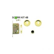 Kit per porta a scorrimento Ghidini gm tondo con serratura ottone lucido