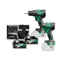 Hikoki - Pack 2 outils 18V perceuse + visseuse à choc 175 Nm - KC18DEWAZ