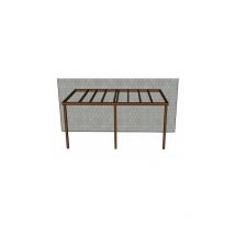 Kit Pergola / Carport Adossé Douglas Structure Légère 3m x 5m - Traité Autoclave Marron - Sans Support