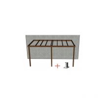 Kit Pergola / Carport Adossé Douglas Structure Légère 3m x 5m - Traité Naturel (sans traitement) - Avec Support