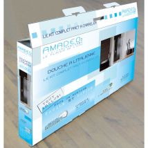 U-tile - Kit piatto doccia completo per piastrellatura standard + sifone 360° - 185 x 90 cm