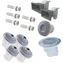 Piscineo - Kit pièces à sceller piscine liner 10m x 5m - Gris