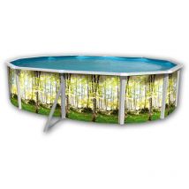 Kit piscine hors-sol acier TOI bosque ovale 5.50 x 3.66 x 1.20m décor bosquet