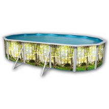Kit piscine hors-sol acier TOI bosque ovale 6.40 x 3.66 x 1.20m décor bosquet