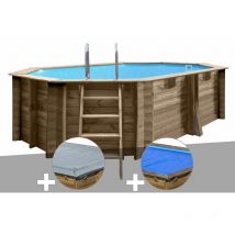 Kit piscine bois Gré GRE nade 2 4,36 x 3,36 x 1,17 m + Bâche hiver + Bâche à bulles