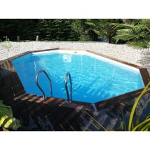 Piscine bois GRE nade 2 4,36m x 3,36m x h: 1,17m