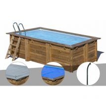 Kit piscine bois Gré Marbella 2 4,20 x 2,70 x 1,17 m + Bâche hiver + Bâche à bulles + Douche