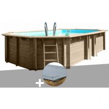 GRE - Kit piscine bois Gré Safran 2 6,20 x 3,95 x 1,36 m + Bâche hiver
