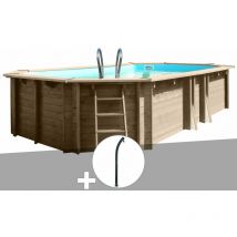 Sunbay - Kit piscine bois Gré Safran 2 6,20 x 3,95 x 1,36 m + Douche