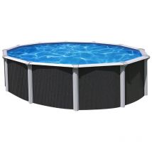 Trigano Piscine en métal osmose - ø 3,95 x h 1,32 m - échelle et kit de filtration - anthracite