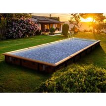 Ubbink - Piscine bois Linéa 11,00 x 5,00 x 1,40 m - Liner beige