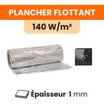 Kit Plancher chauffant électrique sous parquet + Thermostat Wifi tactile (TFT) Ignis - 140 W/m² : 560 W - 4 m² : longueur: 800 cm - Largeur: 50 cm