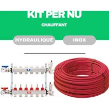 FCS - Kit plancher chauffant hydraulique 40 m² collecteur inox - tube per Nu