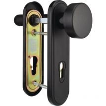 Kit poignée coupe-feu 81PR plastique noir pour épaisseur de porte 40-57 mm pz arrondi din gauche / droite Bever