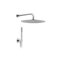 Dianhydro - Kit pomme de douche ronde inox 200 mm et bras de douche 300 mm avec douchette ronde 1/2' m raccords chrome's