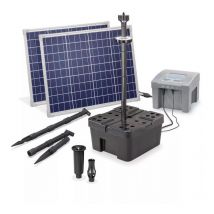 Solairepratique - Kit pompe solaire bassin jet d'eau Pro Batt Led 2600L-100W avec batterie, anneau led et filtre immergé