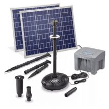Solairepratique - Kit pompe solaire bassin jet d'eau Pro Batt Led 2600L-100W avec batterie et anneau led