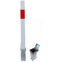 Ultra Secure - Kit poteau amovible 100P-WR blanc/rouge (clefs distinctes) haute résistance avec 2 bases enterrées