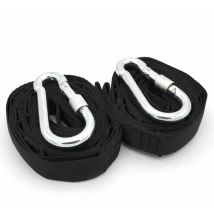 Amanka - Kit pour Suspendre à arbre poutre hamacs 300 kg 2 Sangles 280x2,5 cm Set Noir