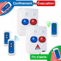 Ultra Secure - Kit ppms '3 à 5 classes' double alerte 'confinement & évacuation' - Modulable radio sans-fil longue distance
