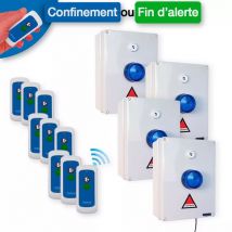 Kit PPMS '6 à 9 classes' double canaux 'confinement' ET 'fin d'alerte' - Modulable sans-fil longue distance