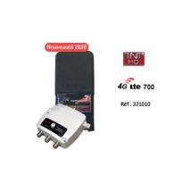Elap - Kit Préamplificateur De Mât 1 Entrée Uhf Tnt Réglable - Gain 40 Db Avec Alimentation 12 V= 50 Ma 3 Sorties Tv - Filtré 4g Lte 700 Mhz