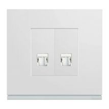 Prise double complete RJ45 gallery blanc