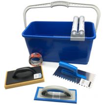 Diamwood - Kit pro avec Bac 25 Litres Spécial Joints de Carrelage + 4 Accessoires - Dimensions Bac 510x260x245 mm - Épaisseur 30 mm - Couleur Variable