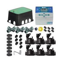 Kit profesional riego automático Hunter de 6 zonas 24v para tuberia 25mm
