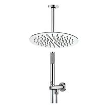 Kit promotion douche:tete de douche ronde, 250mm, tube fix. plafond 200mm, douchette, flex.