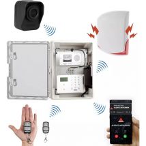 Ultra Secure - Kit 'protection agricole' - Point d'alerte gsm 4G IP65 + 1 détecteur de mouvement sur piles + sirène 120 dB (DA600+/KP)
