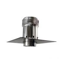 Joncoux - Kit de conexión para estufa - Tubo Ø80mm/Ø100mm - con placa 30x30cm - negro