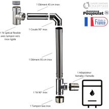 Kit raccordement inox sortie arrière Poujoulat Diamètre 200