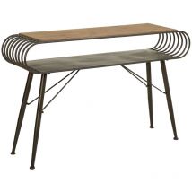 Wanderlust Deco - Recibidor de madera y metal marron 119x33x76