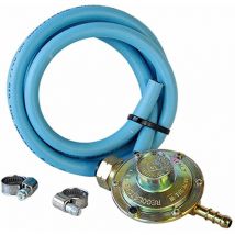 Boldrin - Kit regolatore 1kg taratura fissa , tubogomma 1,5mt completo di fascette per il fissaggio.Ideale per stufa a gas o barbecue.