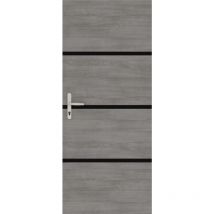 Kit rénovation porte gris agate et profilés noirs Non encollé