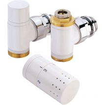 Alterna - kit robinet radiateur - thermostatique - design - blanc - equerre - 15 x 21 kit1th - Blanc