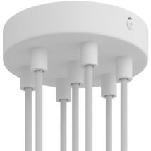 Kit rosace métallique cylindrique à 7 trous Cylindrique - Blanc mat